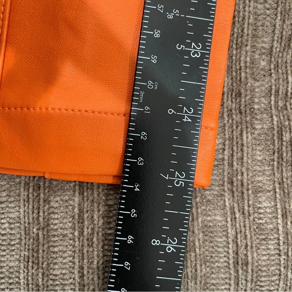 We The Free Free People Orange‎ Vegan Leather Paneled Straight Leg Pants Size 2